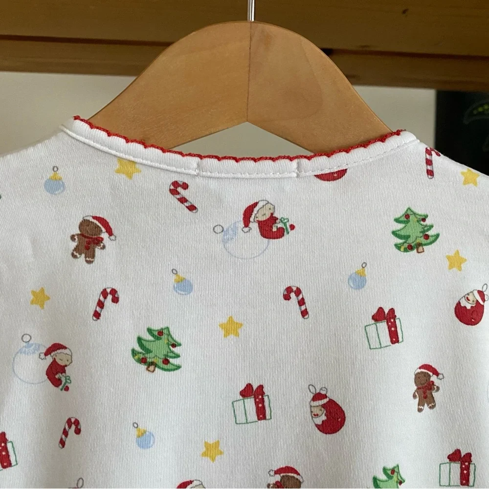 Kissy Kissy Christmas Print Pima Cotton Footie Romper 6-9 months